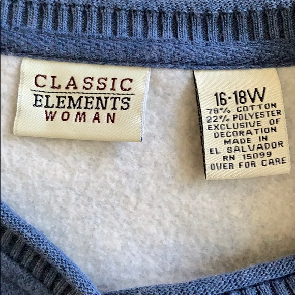 Classic Elements Fall Autumn Leaves Embroidery Women’s Size 16-18W Pullover Top - Picture 7 of 8